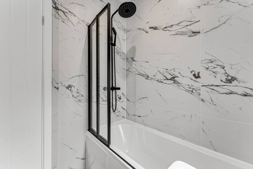 Bathroom at Chic 3-Bedroom House