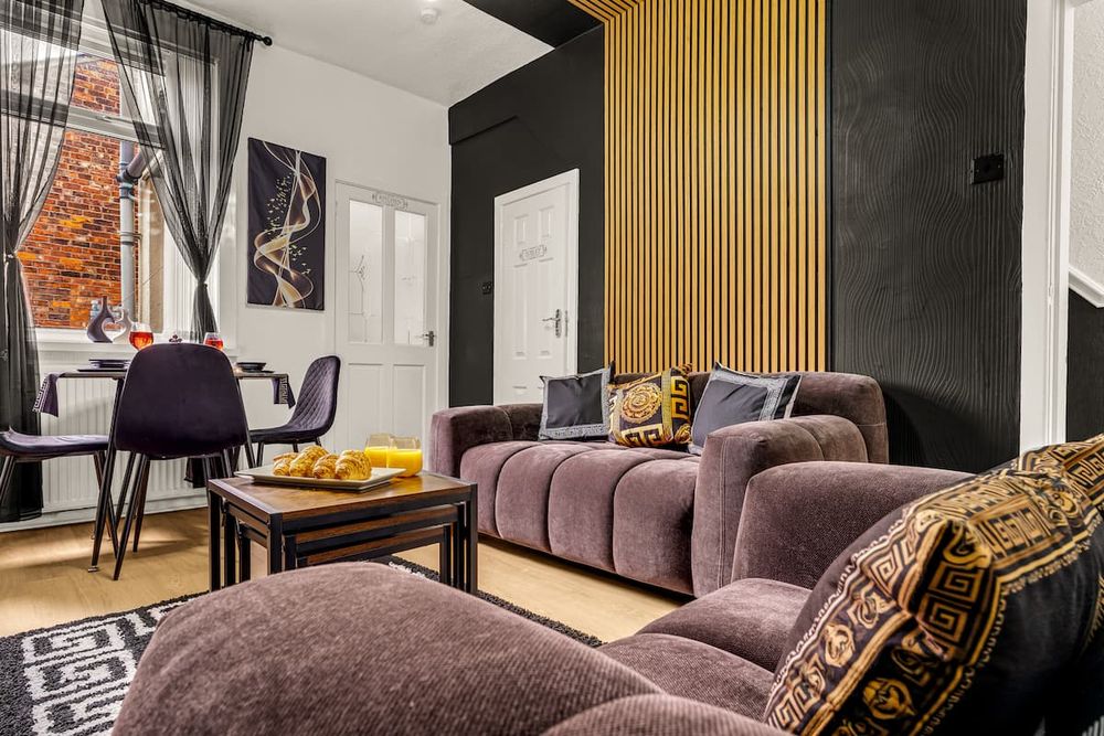 Living room at Beautiful 4-Bedroom House
